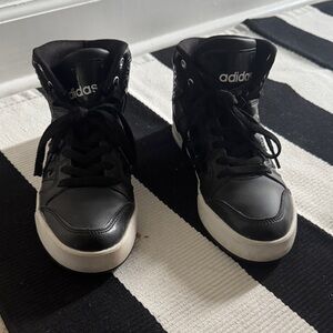 Adidas Black and White High-Tops
